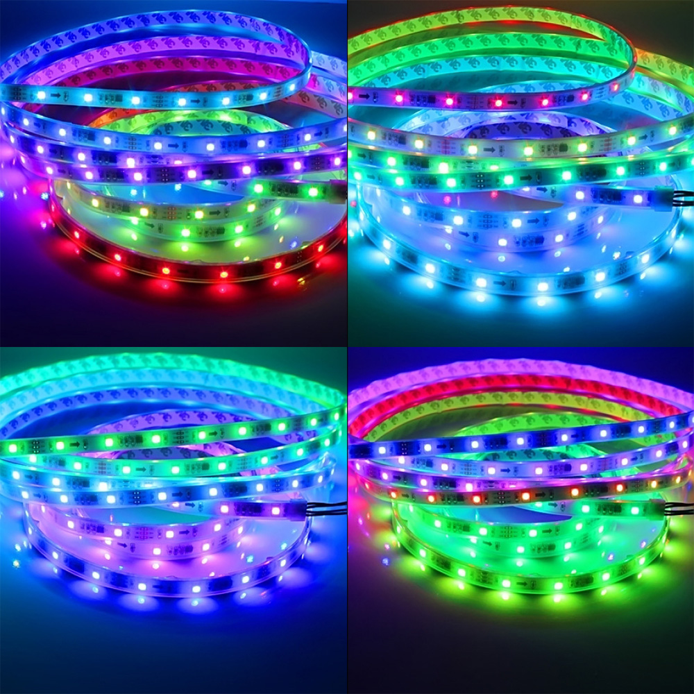 Dream Color LED Light Strips Kit 16.4 Ft SMD 5050 Addressable Pixel UCS1903 RGB Waterproof IP67 Flexible Light Strip with Remote Control and DC12V Power Supply for DIY Lighting and Outdoor Lighting